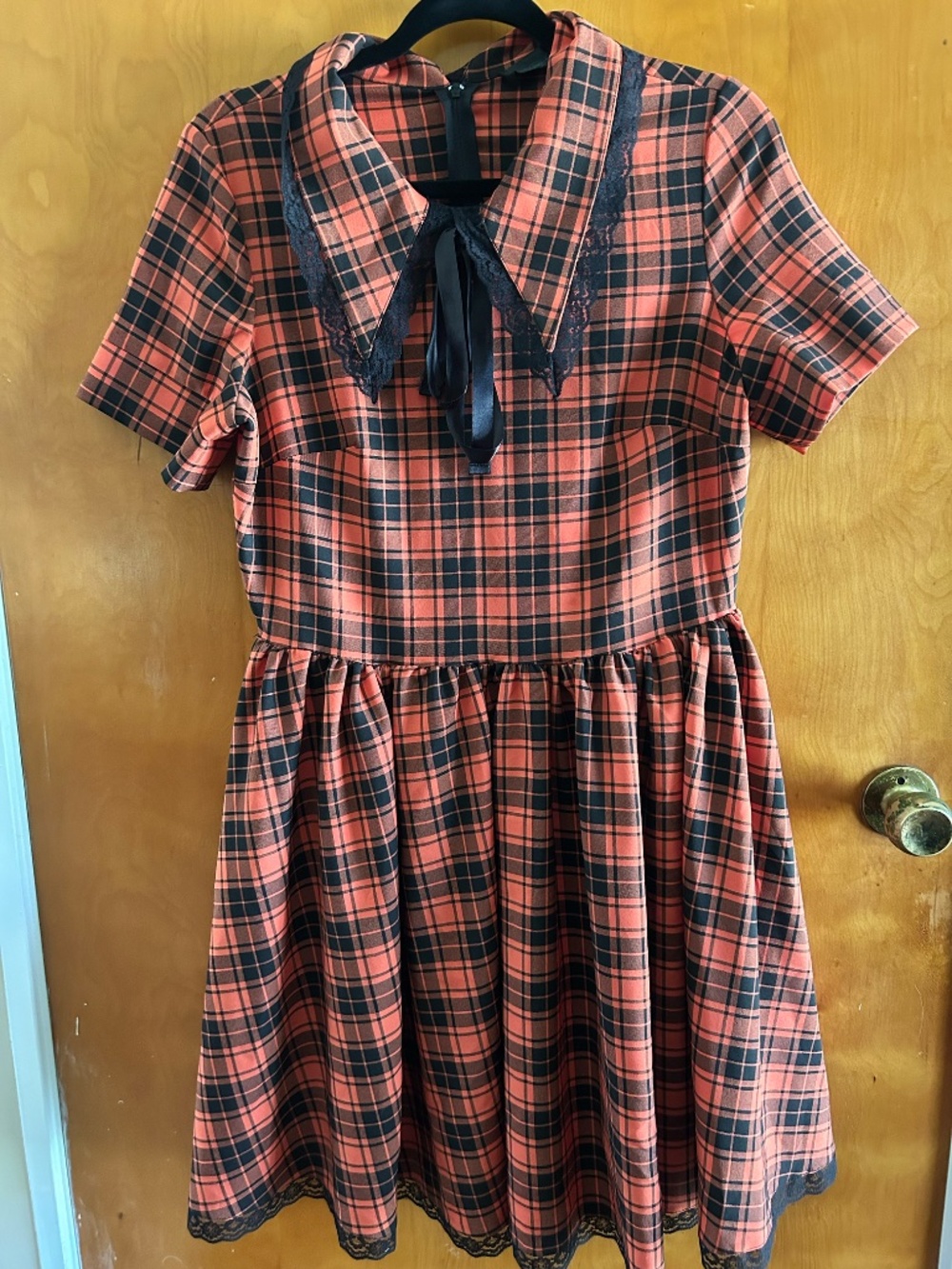 Foxblood Orange plaid dress Small - Picture 4 of 6